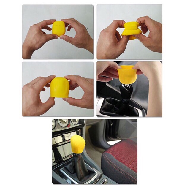 Quality Reliable 1 Set Manual Car Gear Head Shift Knob Cover Collars Handbrake Brake Case Silicone Handb - Image 5