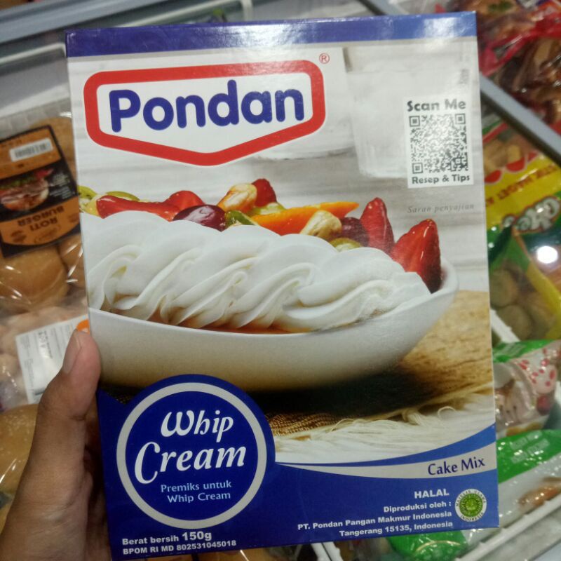 Pondan whipped Cream/whipped Cream pondan powder 150gr