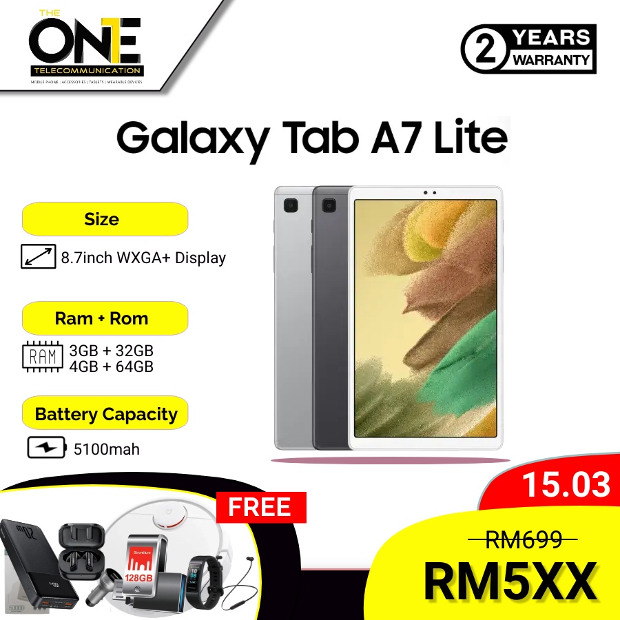 Samsung Tab A7 Lite Wifi / Tab A7 LTE [4GB+64GB] / [3GB+32GB] 7050mAh 15W Fast Charging