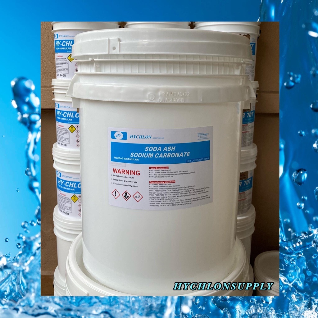 SODA ASH Swimming Pool pH UP (25KG)- Soda Ash Dense/Sodium Carbonate ...