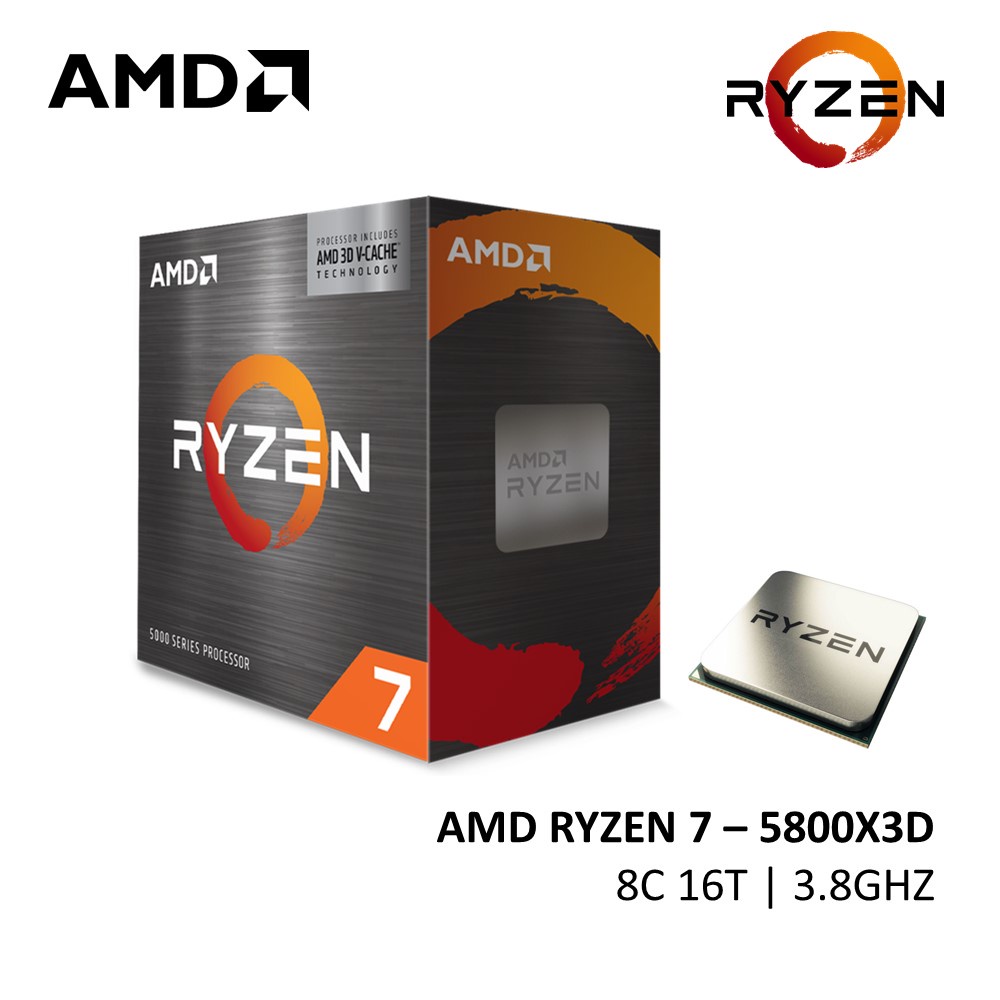 AMD Ryzen 7 5800X3D Processor - 8-Core, 16-Thread, 3.4GHz, 32MB L3 Cache, AM4 Socket (Used)