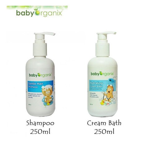 Baby Organix Hydrating Cream Bath/Gentle Hair Shampoo 250ml
