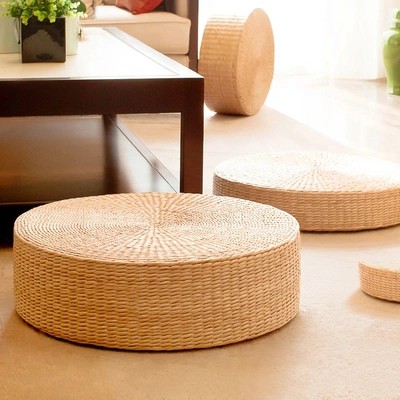 Ready Stock 30 70cm Round Pouf Tatami Straw Cushion Floor