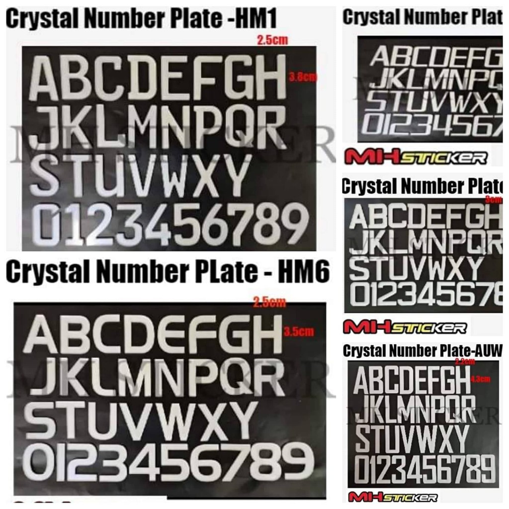 Number Plate Fancy Crystal Motor Bike Hm1 Hm6 Hm3 C2 Auw Shopee Malaysia