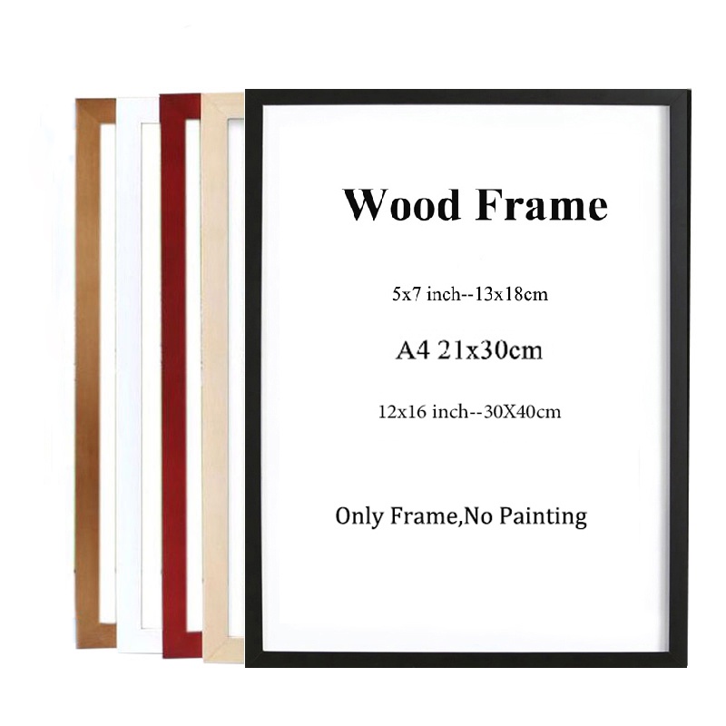 Wooden Frame A4 Wooden Picture Frame 30x40cm Black White Wood Color