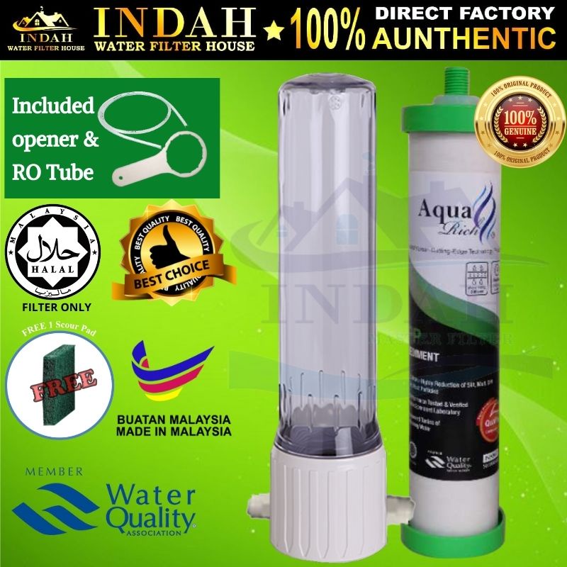 CTC3000 Water Filter Housing w/ AquaRich JAKIM Halal PP Sediment Filter Cartridge Filter Replacement