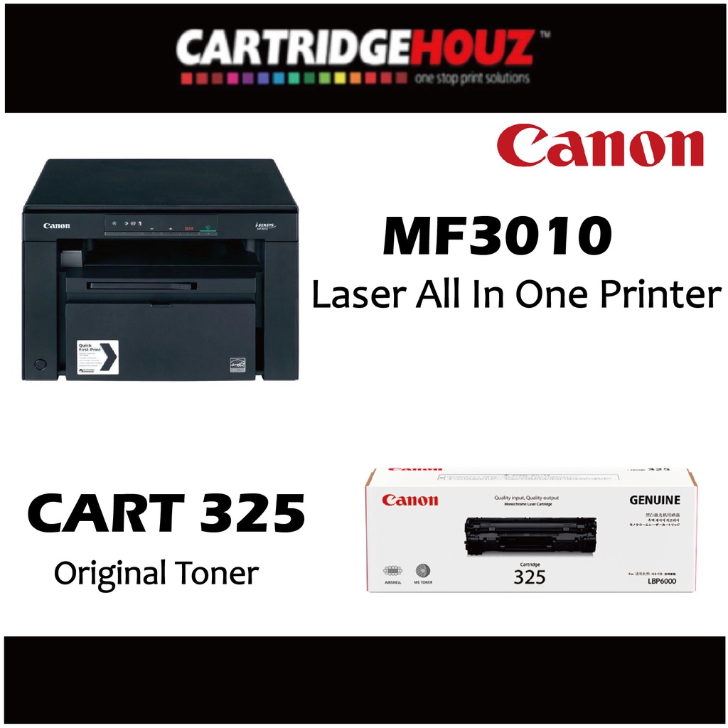 Canon MF3010 Mono Laser All In One Printer  / Canon Cart 325 Toner Ready Stock A4 print copy scan mf3010 Ink
