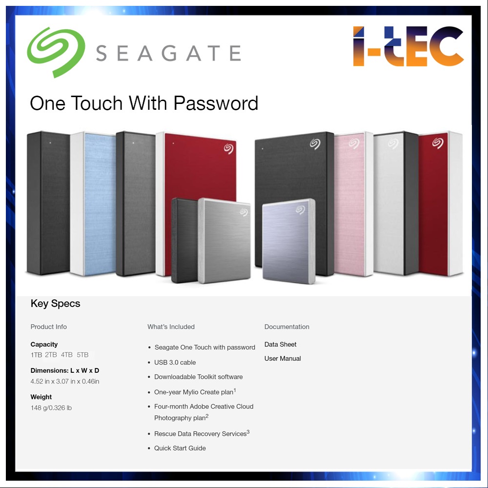 チープ Seagate One Touch with Password 2TB HDD