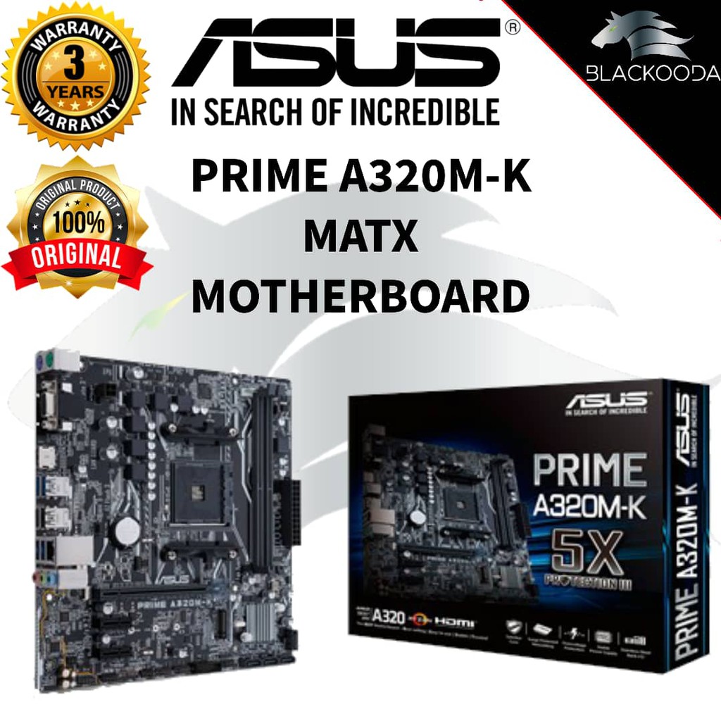[READY STOCK]ASUS PRIME A320M-K AMD AM4 mATX Motherboard DDR4 A320M