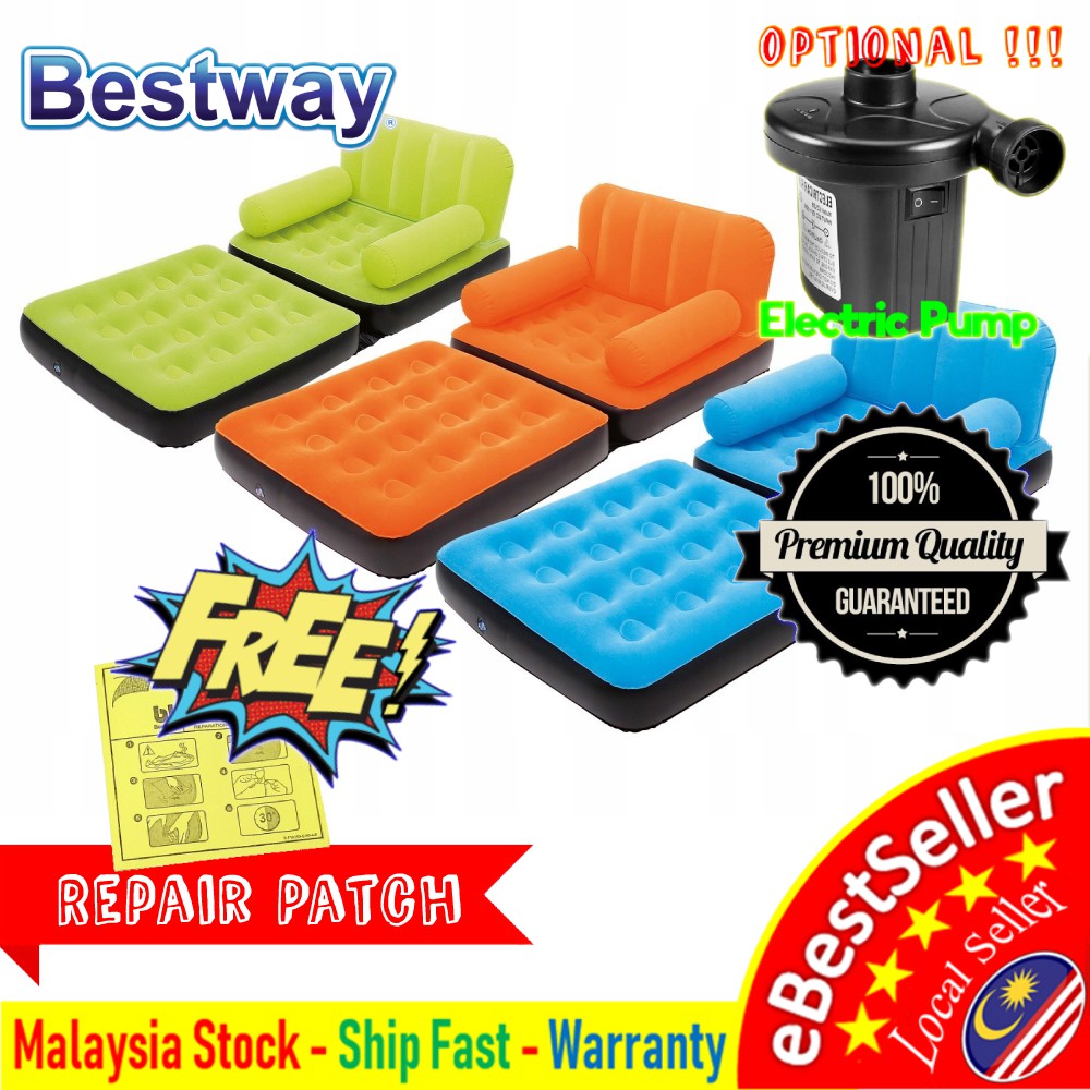 Original Bestway 67277 Inflatable Air Sofa Single Seat Foot Rest