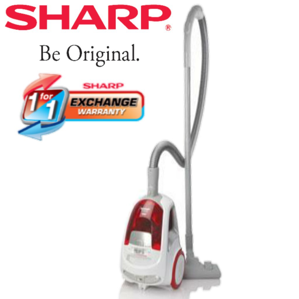 Sharp ECNS16R Bagless Vacuum Cleaner (White and red) Shopee Malaysia