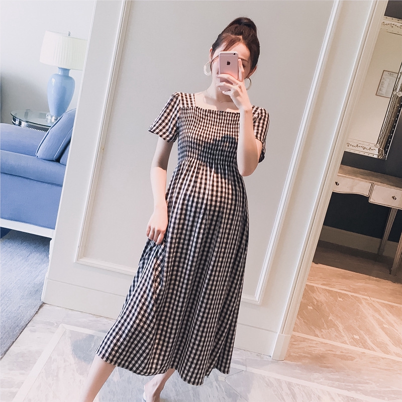 Korean Maternity Dress Short Sleeve Pregnant Dresses Shopee Malaysia