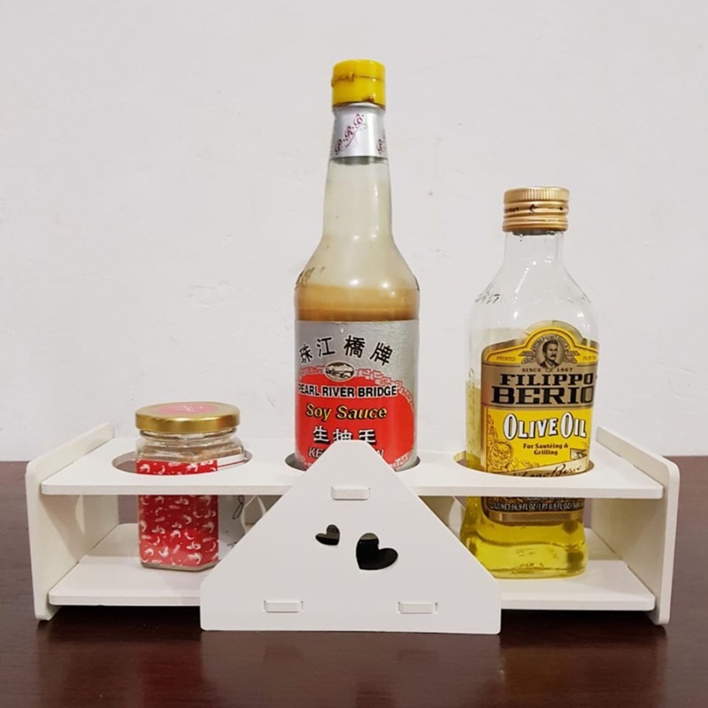 Kitchen tabletop soy sauce chili sauce bottle storage rack tabletop