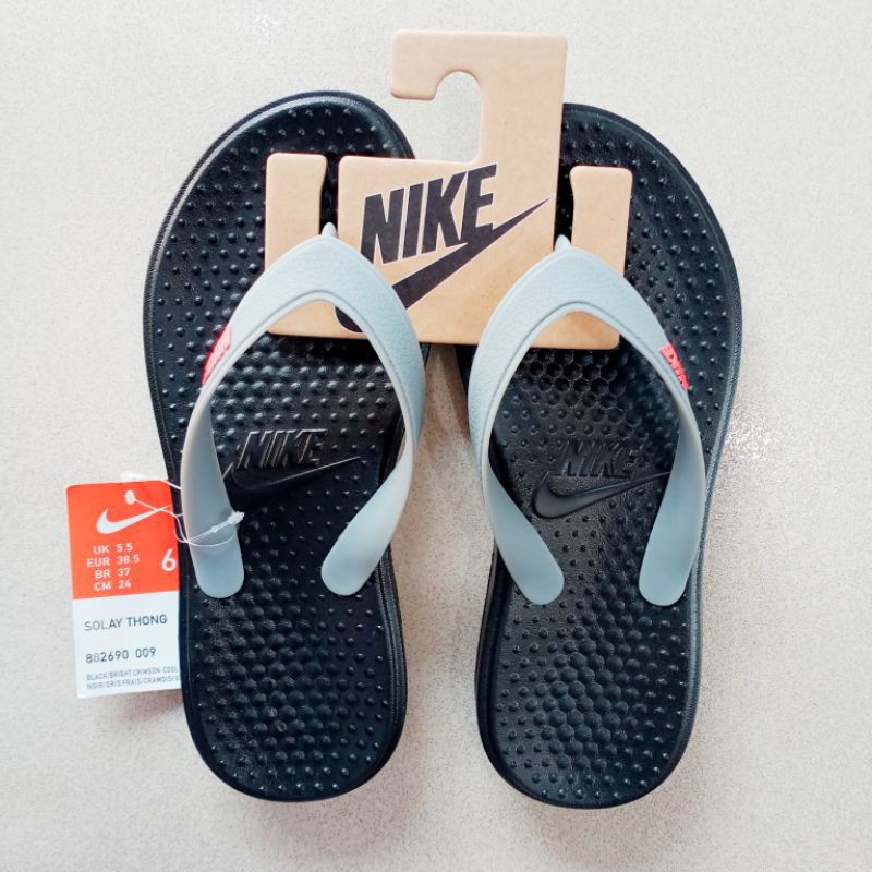 Flip Flops - Nike Solay / Black Gray - Original Shopee Malaysia