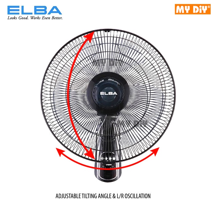 MYDIYHOMEDEPOT 16 inch ELBA Wall Fan Remote Control Wall Fan 3 Speed
