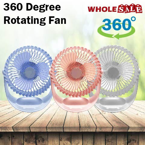 360 Adjustment Portable Hand Mini Rotating Cooling Fan Office Table USB Charge / Kipas USB