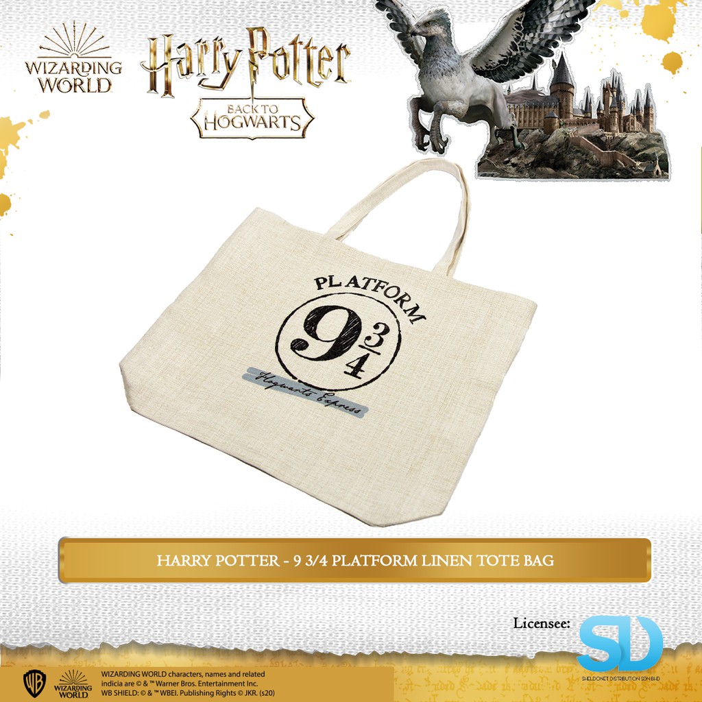 Wizarding World Harry Potter 9 3 4 Platform Linen Tote Bag Shopee Malaysia
