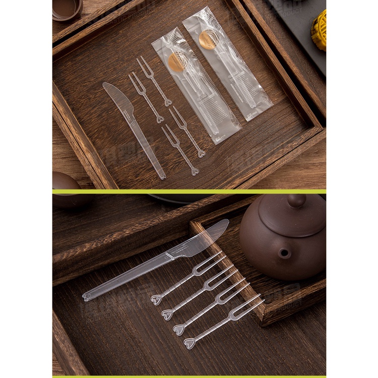 Mooncake Packaging/Mooncake knife/Mooncake Knife & Fork Set (5pcs) 月饼刀叉 - ready stock