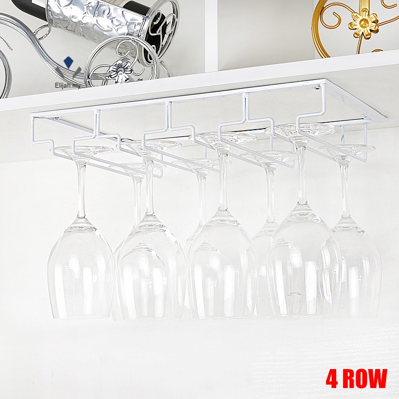 Color Gold White Wine Glasses Rack Under Cabinet Stemware Rack Wine Glass Hanger Racks Wire Glass