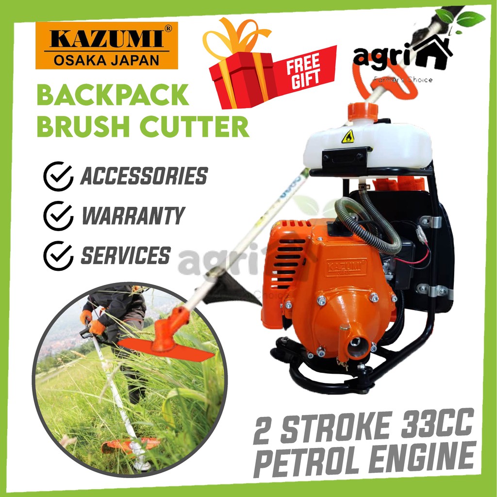 KAZUMI SUM328II Backpack Brush Cutter / Grass Cutter 33.5cc 2Stroke
