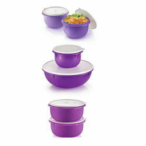 Tupperware Fix n Mix Bowl 1.9L, 4.3L Purple ,Set Level