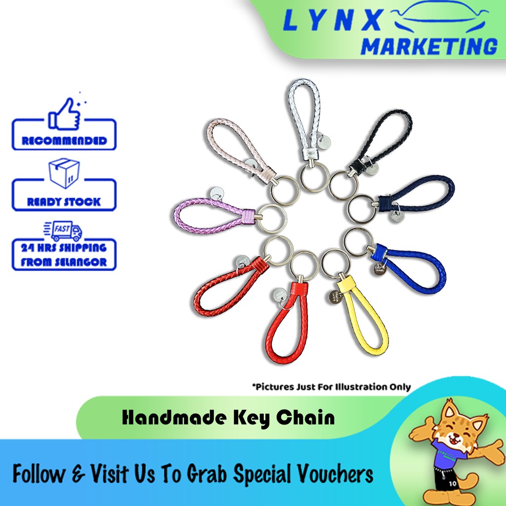 Car Keychain Key Chain Key Ring Key Fob Leather Rope Strap Weave ...