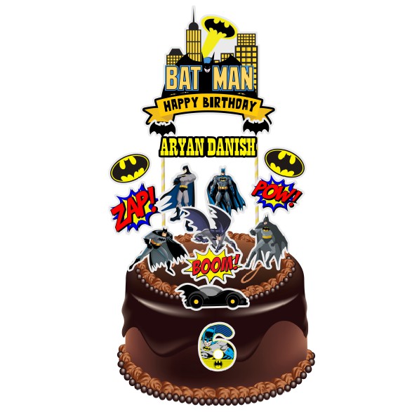 Batman theme birthday cake topper | Shopee Malaysia