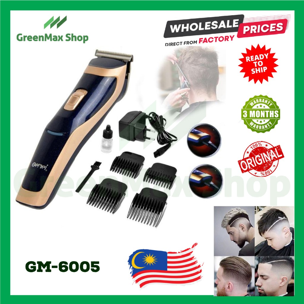 READY STOCK Geemy GM 6005 Professional Hair Clipper Mesin Gunting Rambut Trimmer Men Electric Beard