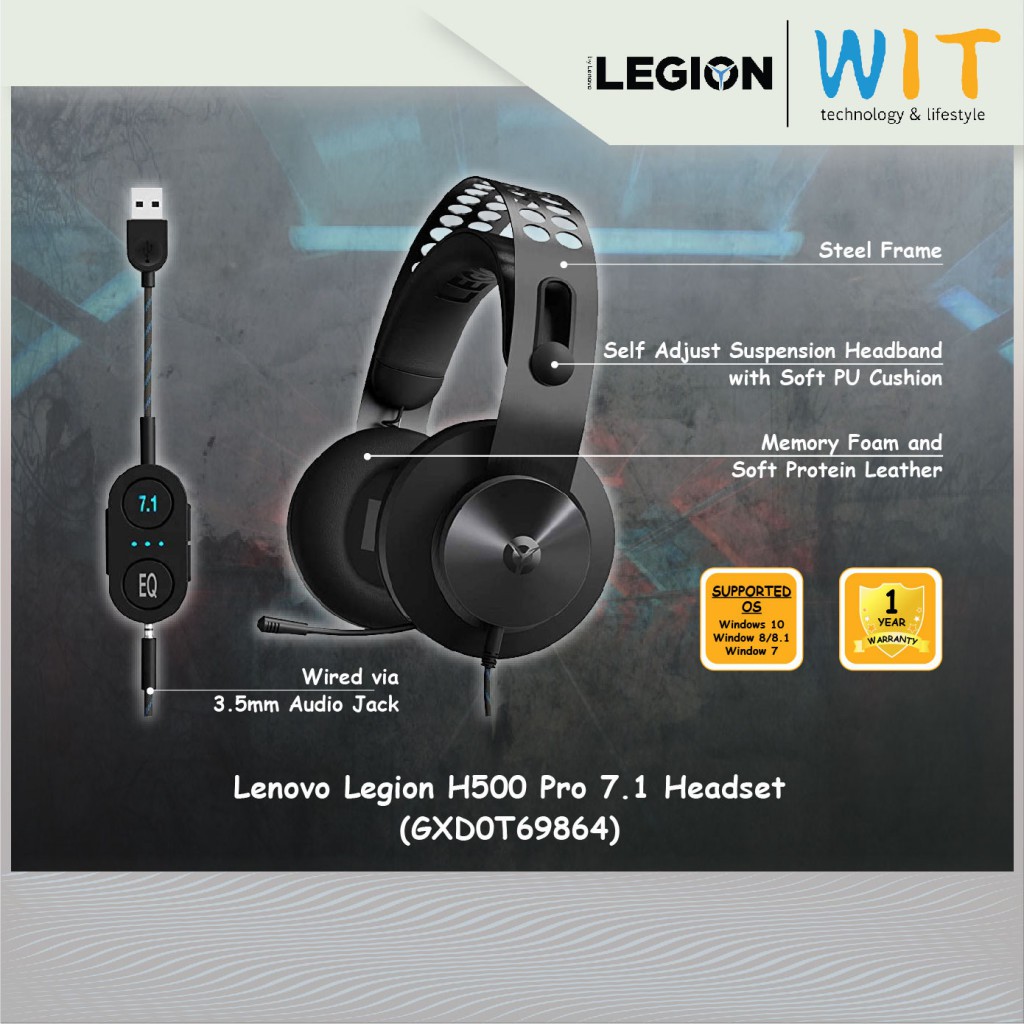 Lenovo Legion H500 PRO 7.1 Surround Sound Gaming Headset