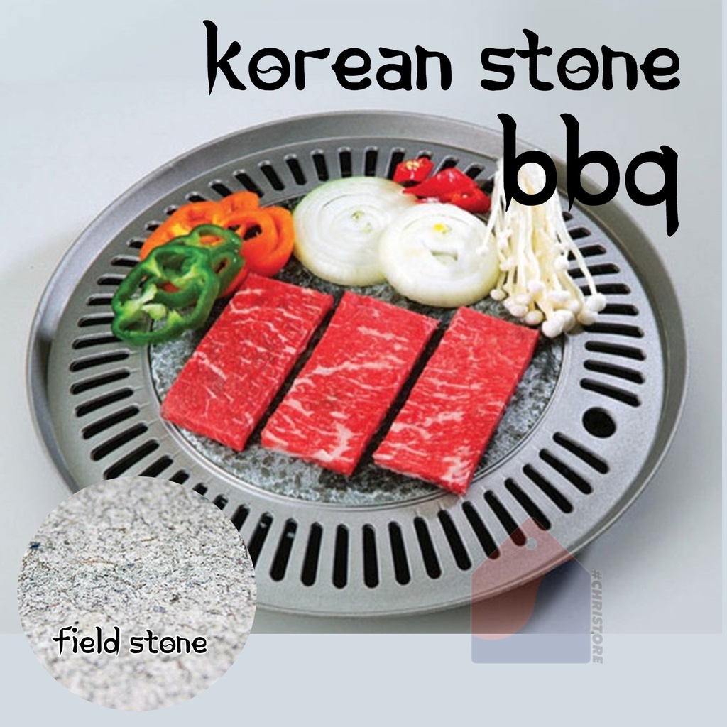 KOREAN BBQ Field Stone Gas Stove Grilled WIde Pan Shopee Malaysia   321657a654d39367a57e1224f522fb55