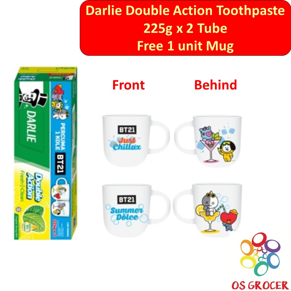 Buy Rm17 00 After Coin Cashback Darlie Double Action Toothpaste Free Bt21 Mug Seetracker Malaysia