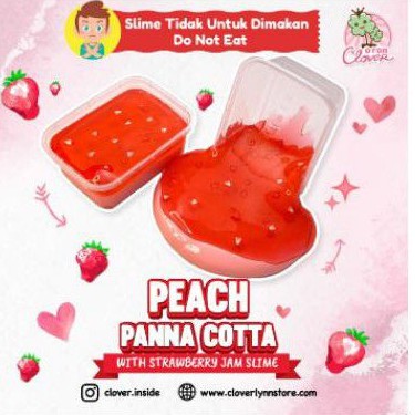 Peach PANNA COTTA WITH STRAWBERRY JAM SLIME by CFORCLOVER / cute fruit