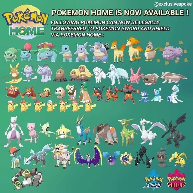 Nintendo Switch Pokemon Home 5000+Pokemon sword&Pokemon Shield full