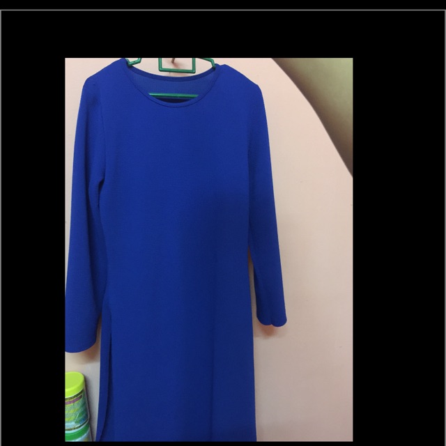 Blouse Labuh Punjabi Baju Labuh Belah Tepi Royal Blue | Shopee Malaysia