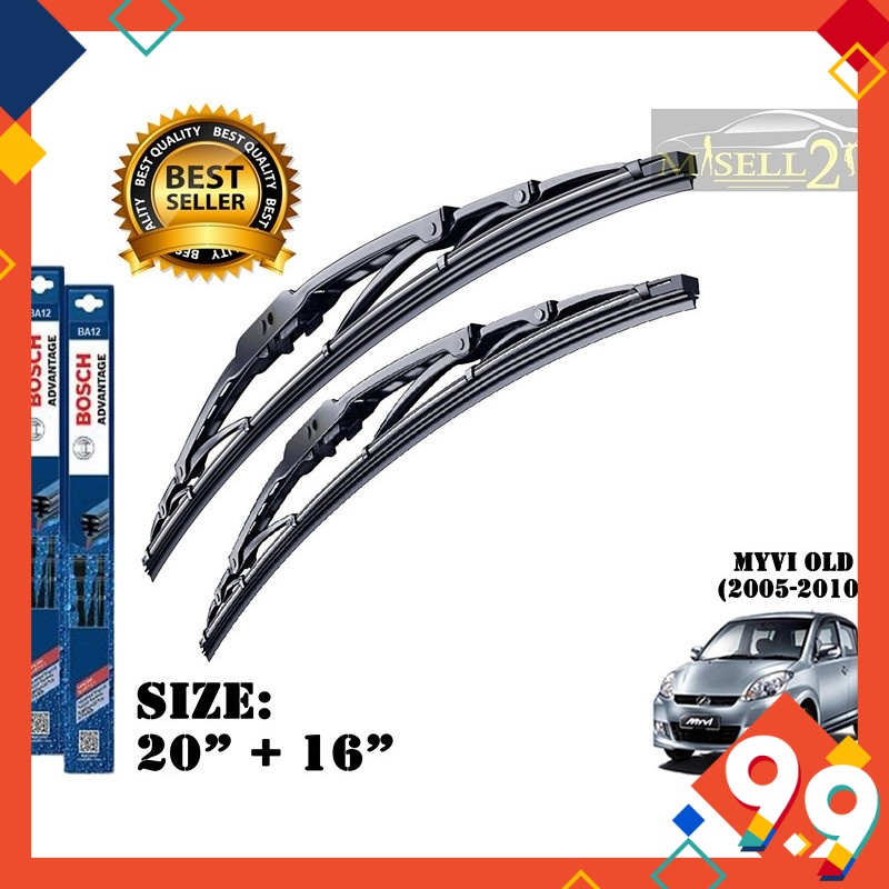 Myvi Old 2005 2010 Avanza Bosch Advantage Wiper Blade Set 20 16 Shopee Malaysia