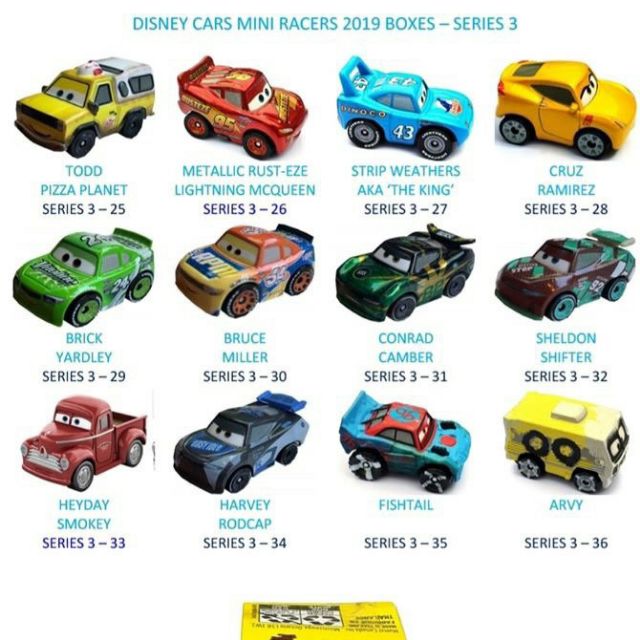 mattel disney cars mini racers