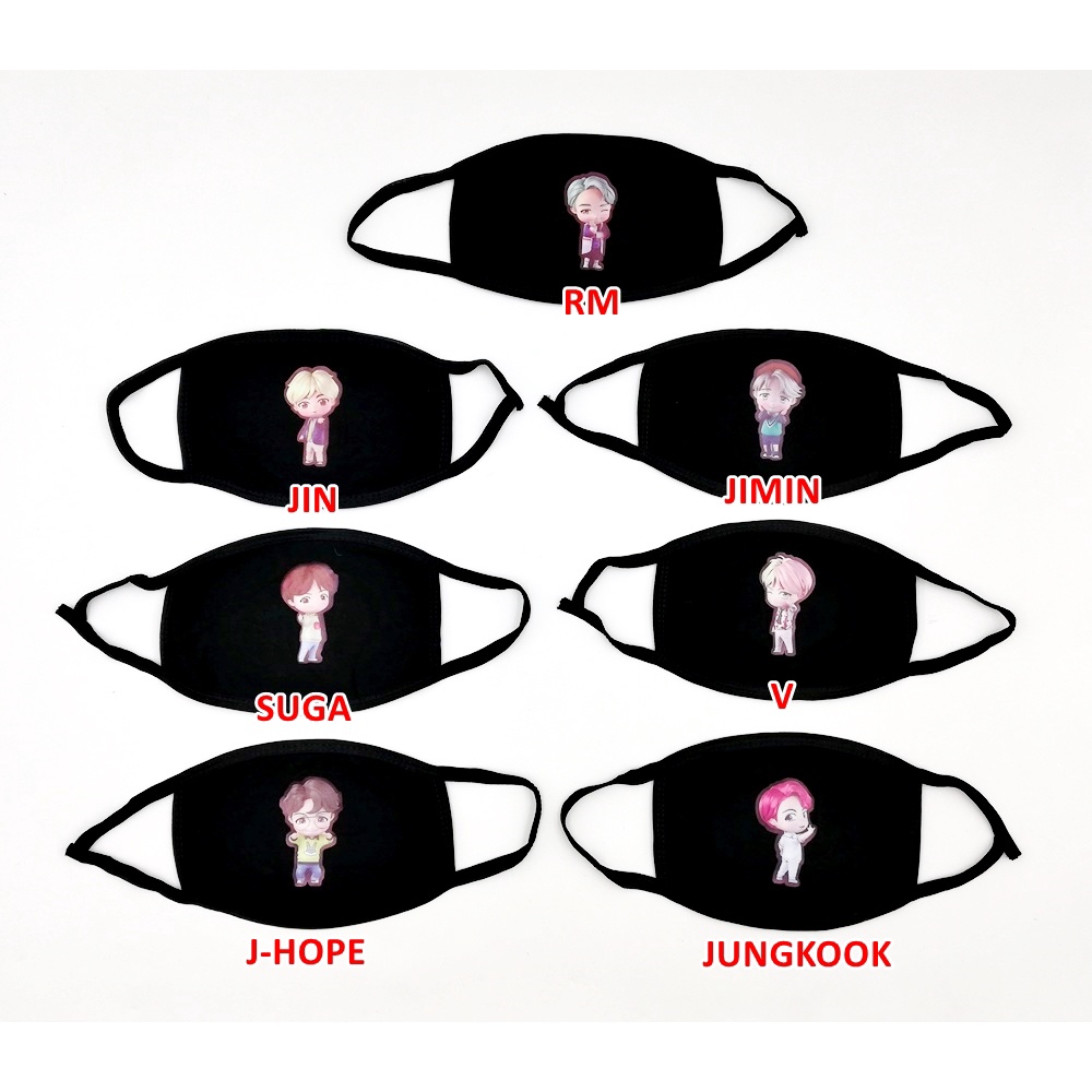 BTS Tiny Tan Cloth Mask BTS Topeng Muka TinyTan RM JIN SUGA Jhope