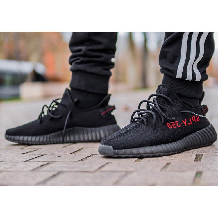 black and red yeezy boost 350