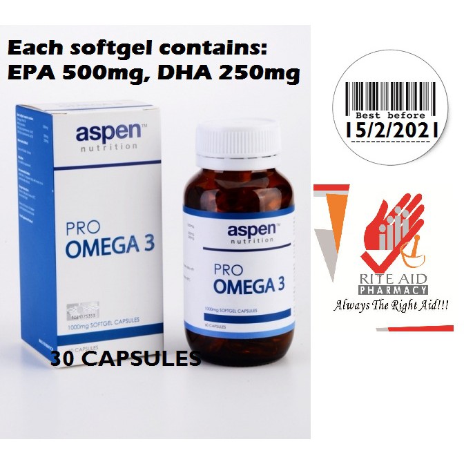 Exp 15 02 2021 Aspen Pro Omega 3 1000mg Softgel 30 S Imported From New Zealand Shopee Malaysia