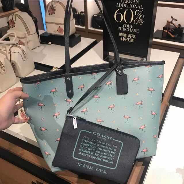 coach flamingo tote