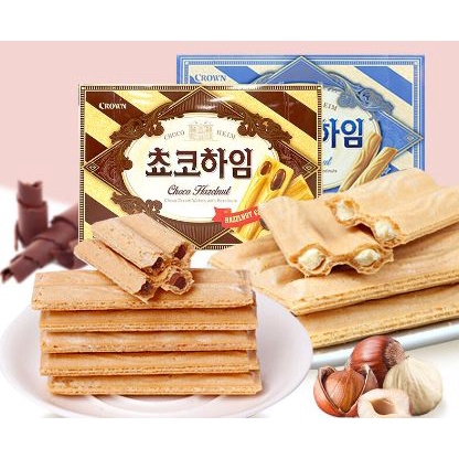 Korea Crown Heim Choco Hazelnut & White Hazelnut Cookie Heim 47g (5pcs)