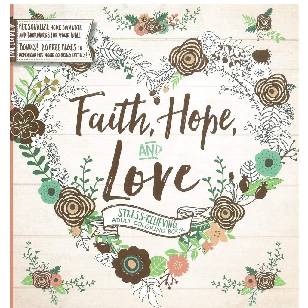 Download Bbw Faith Hope And Love Adult Coloring Book Isbn 9781629990736 Shopee Malaysia