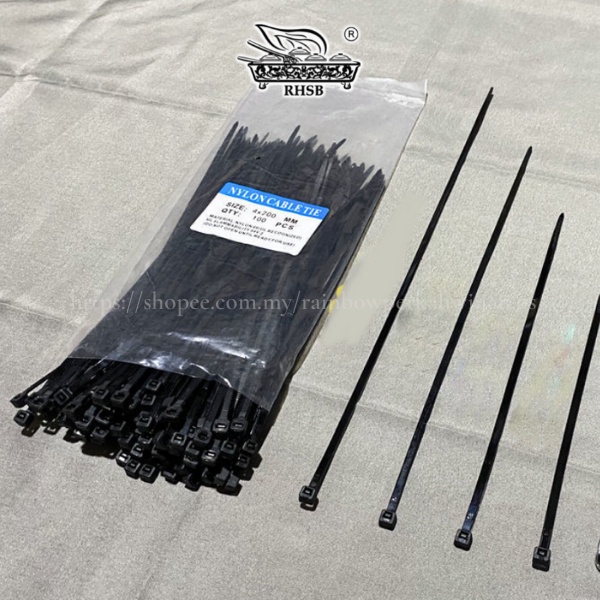 12 INCH CABLE TIES UL BLACK 4.8X300MM UV WEATHER RESISTANT 50 LB 100 PCS 