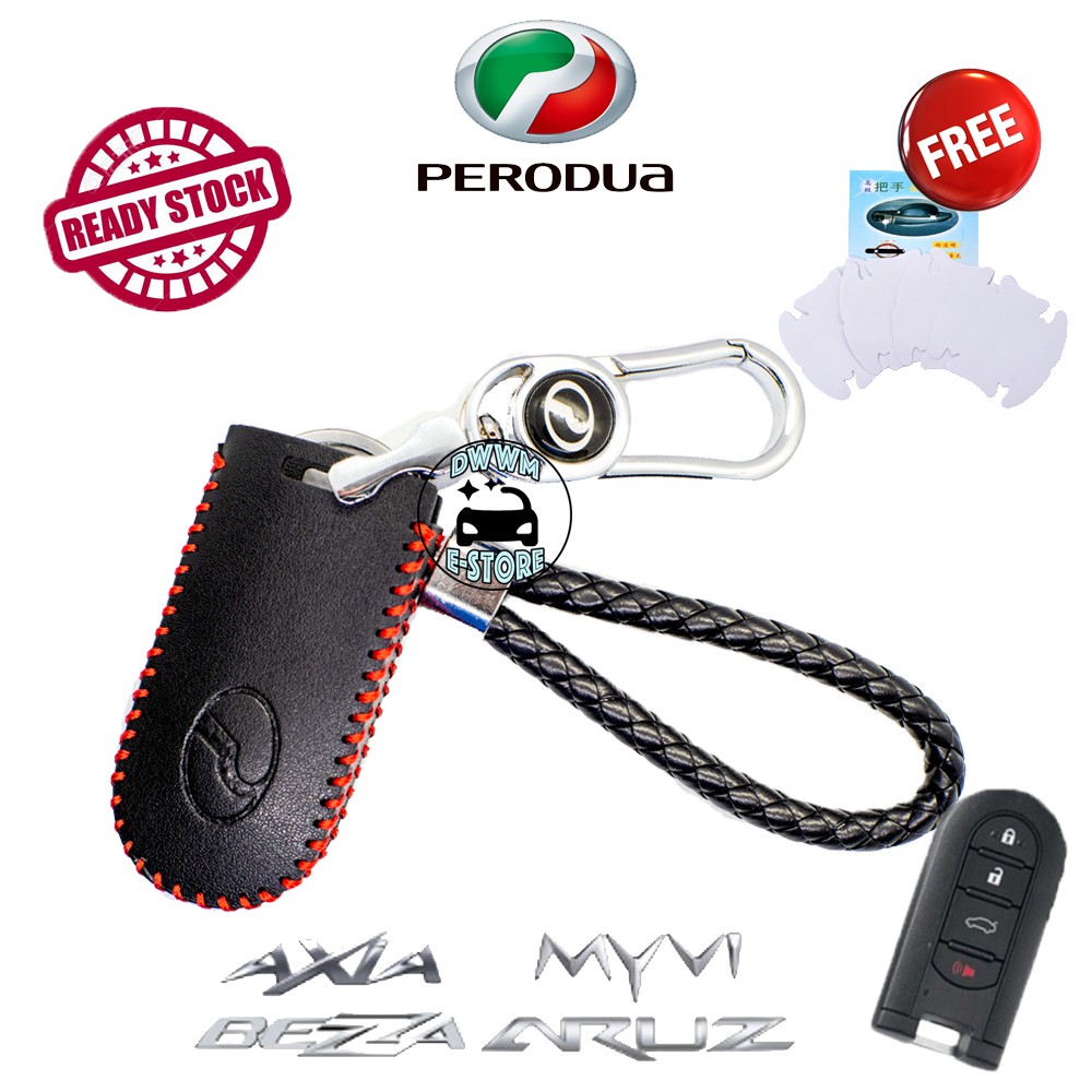 Perodua Myvi Bezza Axia Genuine Leather Key Cover Holder 
