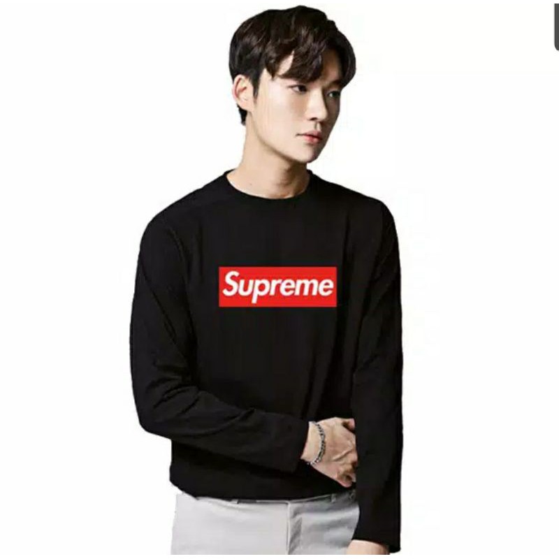 white and black supreme shirt