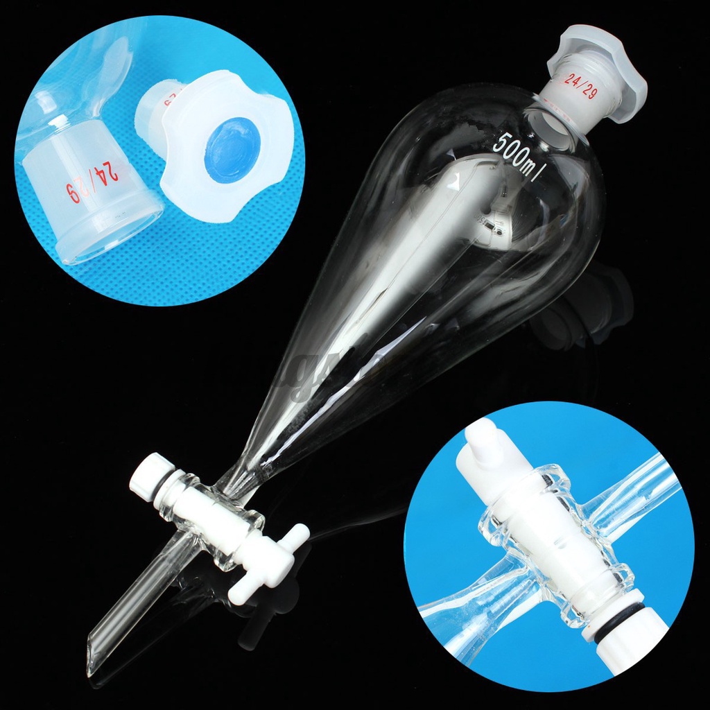 500ml Lab Glass Separatory Funnel with PTFE Stopcock Not in Australia