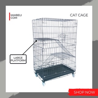 LARGE PLATFORM) 2 Level Cat Cage / Sangkar Kucing 2 Tingkat 