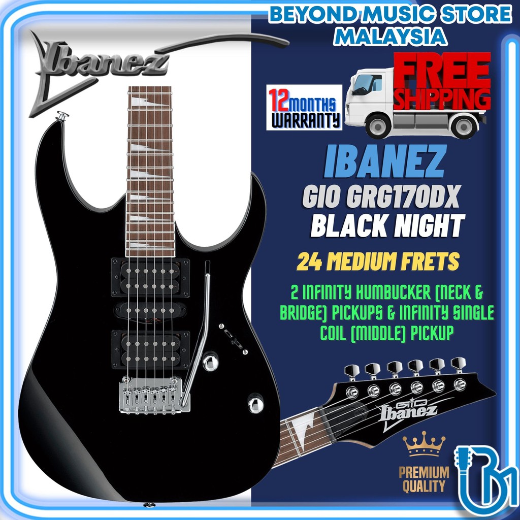 Ibanez GIO GRG170DX Solidbody Electric Guitar - Black Night (GRG170DX ...