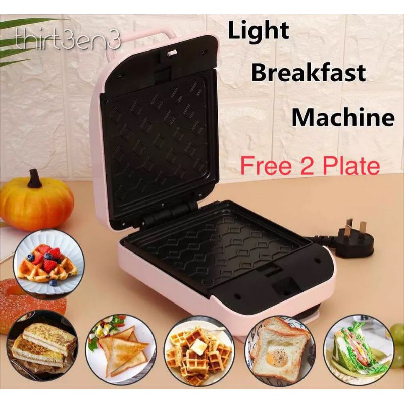 THIRT3EN3 Electric Sandwich Maker Waffle Maker Mini Grilling Panini Baking Plates Toaster Breakfast Machine Home