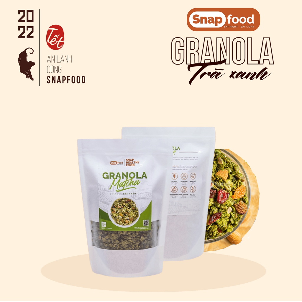 Snapfood SugarFree Granola Green Tea Flavor 250 / 500 gram Eat